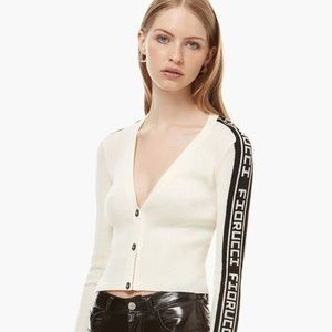 Fiorucci fine knit cardigan with logo tape